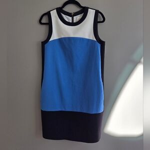 Kate Spade Maysie Color Block Tank Shift Dress In Blue Black‎ White Size 6
